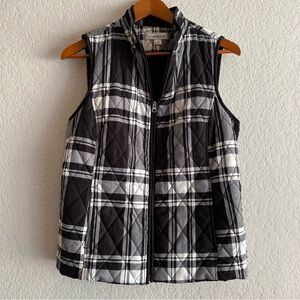 Croft & Barrow Plaid Quilted Vest in Black and White